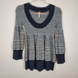 Black and White Striped Free People Sweater
